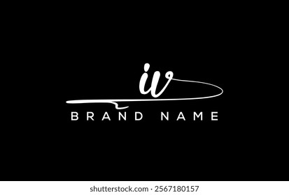 IV letter beauty handwriting vector logo. 