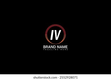 Logo-Design auf schwarzem Hintergrund. IV kreative Initialen Buchstaben Logo-Konzept. IV einzigartige Design.