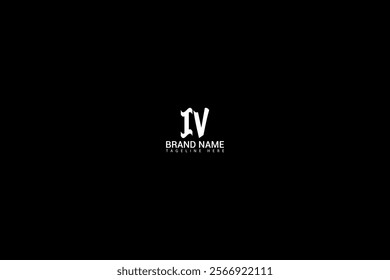 IV letter logo design on black background. IV creative initials letter logo concept. IV unique design