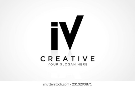 Plantilla vectorial de diseño de logotipo de carta IV. Diseño De Logotipo Alphabet Letra Inicial IV Con Ilustración De Negocio De Reflejo Brillante.