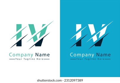 IV Letter Logo Vector Design Concept Elements
