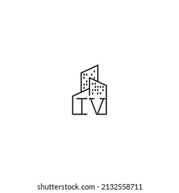 IV line concept logo in high quality professional design that will be best for companies related to real estate