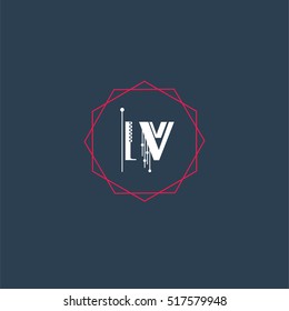 iv logo initial Letter, Abstract Polygonal Background Logo, design for Corporate Business Identity,flat icon, Alphabet letter