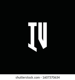 IV logo monogram with emblem style isolated on black background