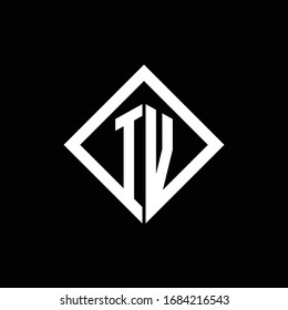 IV logo monogram with square rotate style design template