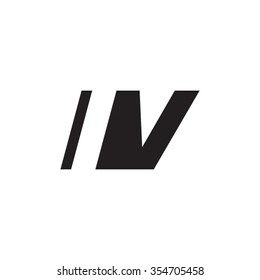 IV negative space letter logo