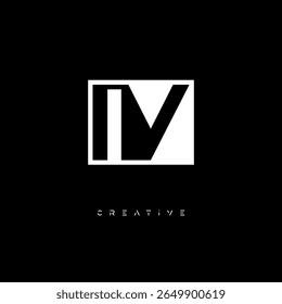 IV Negative Space Monogram – Minimalist Black and White Letter mark Logo for Creative Branding, Fashion Identity and Modern Design Concepts
