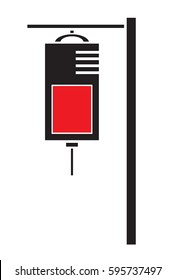 IV saline bag icon vector isolated in white background. Medical icons.