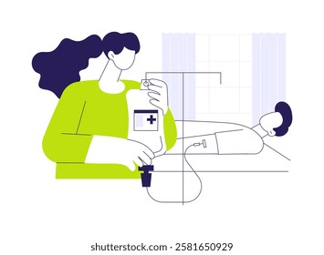 IV sedation abstract concept vector illustration. Nurse deals with monitored anesthesia care, patient receives drugs by dropper, anesthesiology critical care medicine abstract metaphor.