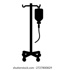 IV stand Isometric view Silhouette. healthcare icon. Vector illustration pharmacist element isolated. Ideal for use as a, icon, web graphic design, and infographic concepts 