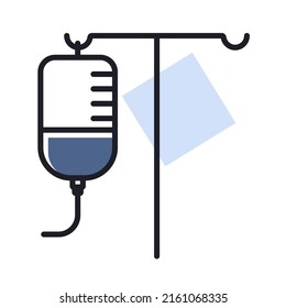 IV Icono aislado del vector Stand. Medicina y salud, signo de apoyo médico. Símbolo gráfico para diseño de aplicaciones y sitios web médicos, logotipo, aplicación, interfaz de usuario