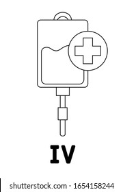 Iv icono vectorial en fondo blanco. Signo de icono de vector plano de la colección médica moderna para el concepto móvil y el diseño de aplicaciones web.