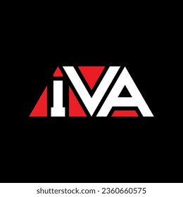 IVA triangle letter logo design with triangle shape. IVA triangle logo design monogram. IVA triangle vector logo template with red color. IVA triangular logo Simple, Elegant, and Luxurious design.