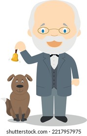 Ivan Pavlov cartoon character. Vector Illustration. Kids History Collection.