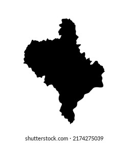 Ivano Frankivsk map vector silhouette illustration isolated on white background. Ivano Frankivsk  oblast map Ukraine territory region.