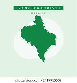 Ilustración de silueta vectorial de Ivano Frankivsk aislada en fondo blanco. Óblast de Ivano Frankivsk mapea la región del territorio de Ucrania.
