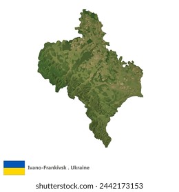 Ivano-Frankivsk, Oblasts of Ukraine Topographic Map (EPS)