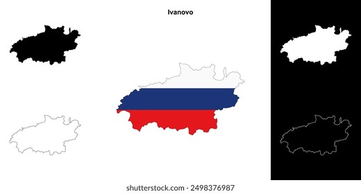 Ivanovo blank outline map set