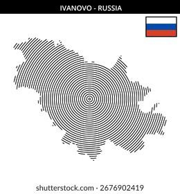 Ivanovo unique map design in stylized form