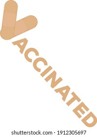 I've been Vaccinated formed by Adhesive bandage 