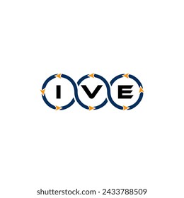 IVE logo. I V E design. White IVE letter. IVE, I V E letter logo design. Initial letter IVE linked circle uppercase monogram logo.