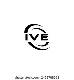IVE logo. I V E design. White IVE letter. IVE, I V E letter logo design. Initial letter IVE linked circle uppercase monogram logo.
