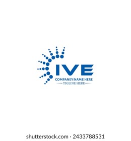 IVE logo. I V E design. White IVE letter. IVE, I V E letter logo design. Initial letter IVE linked circle uppercase monogram logo.