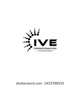 IVE logo. I V E design. White IVE letter. IVE, I V E letter logo design. Initial letter IVE linked circle uppercase monogram logo.