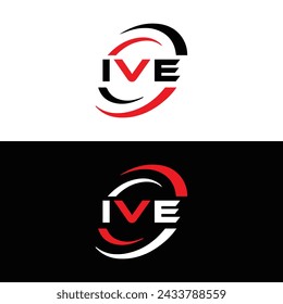 IVE logo. I V E design. White IVE letter. IVE, I V E letter logo design. Initial letter IVE linked circle uppercase monogram logo.