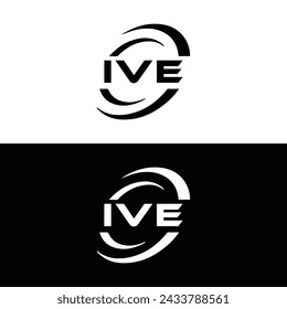 IVE logo. I V E design. White IVE letter. IVE, I V E letter logo design. Initial letter IVE linked circle uppercase monogram logo.