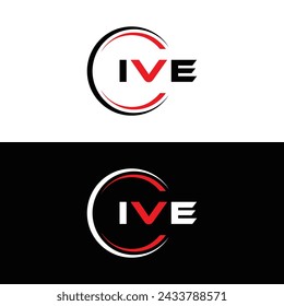 IVE logo. I V E design. White IVE letter. IVE, I V E letter logo design. Initial letter IVE linked circle uppercase monogram logo.