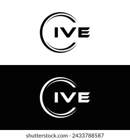 IVE logo. I V E design. White IVE letter. IVE, I V E letter logo design. Initial letter IVE linked circle uppercase monogram logo.
