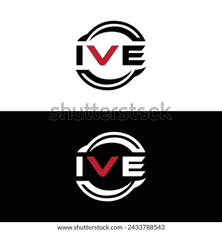 IVE logo. I V E design. White IVE letter. IVE, I V E letter logo design. Initial letter IVE linked circle uppercase monogram logo.