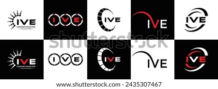 IVE logo. I V E design. White IVE letter. IVE, I V E letter logo design. Initial letter IVE linked circle uppercase monogram logo.