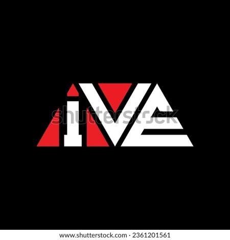IVE triangle letter logo design with triangle shape. IVE triangle logo design monogram. IVE triangle vector logo template with red color. IVE triangular logo Simple, Elegant, and Luxurious design.