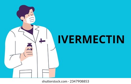 ivermectin generic pills pharmacy bottle and COVID-19 virus variant Eris.