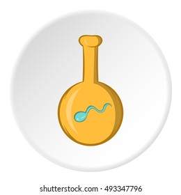 IVF icon in cartoon style isolated on white circle background. Pregnancy symbol vector illustration