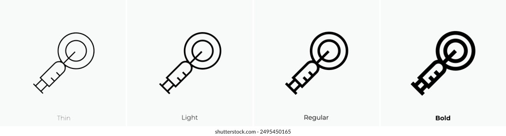 IVF-Symbol. Dünnes, leichtes Regular- und Bold-Design isoliert auf weißem Hintergrund