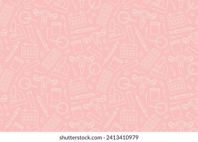 IVF (In Vitro Fertilization), infertility concept seamless pattern- vector illustration