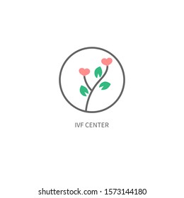 ivf logo, vector sign, concept with hearts