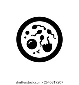 IVF Petri Dish Fertilization Icon for Reproductive Medicine