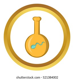 IVF vector icon in golden circle, cartoon style isolated on white background