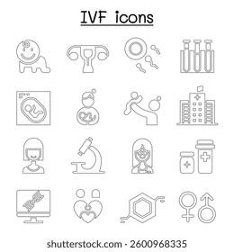 IVF, In Vitro Fertilization icon set