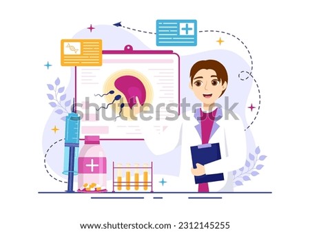 IVF or In Vitro Fertilization Vector Illustration for Artificial Insemination About Pregnancy and Doctors Research Fertilized Egg Cartoon Template