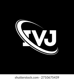 Logo de IVJ. Carta IVJ. Diseño del logotipo de la letra IVJ. Logo de las iniciales IVJ enlazado con el círculo y el logotipo del monograma en mayúscula. Tipografía IVJ para tecnología, negocio y marca inmobiliaria.