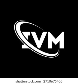 Logo de IVM. Carta IVM. Diseño de logo de carta IVM. Logotipo del IVM de las iniciales vinculado con el círculo y el logotipo del monograma en mayúsculas. Tipografía IVM para tecnología, negocio y marca inmobiliaria.