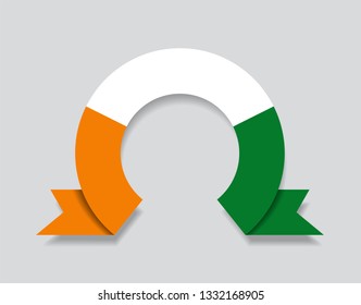 Ivorian flag rounded ribbon abstract background. Vector illustration.