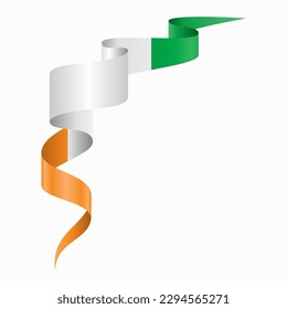 Ivorian flag wavy abstract background. Vector illustration.