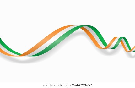 Ivorian flag wavy abstract background layout. Vector illustration.