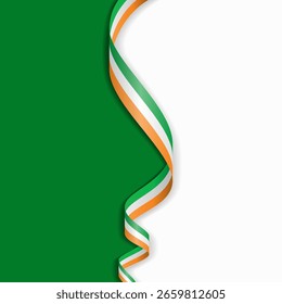 Ivorian flag wavy abstract background layout. Vector illustration.
